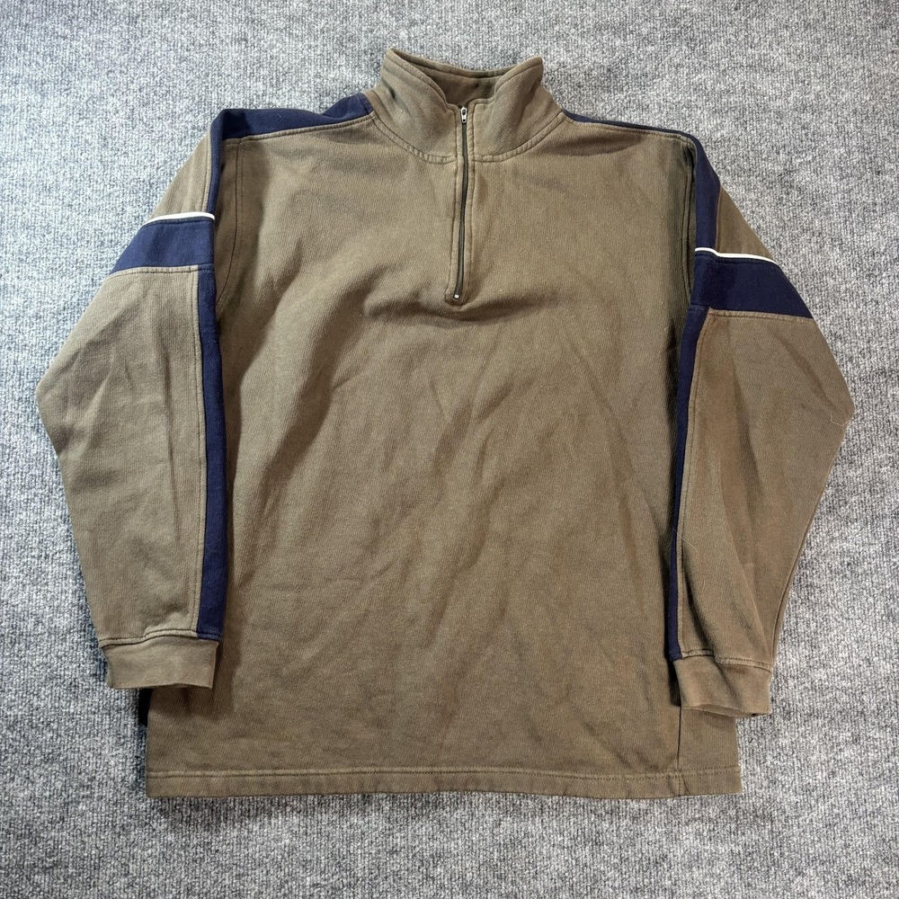 Energy Zone Sweatshirt Mens Medium Brown Fleece‎ 1/4 Zip Mock Neck Long Sleeve